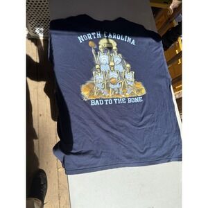 North Carolina Tarheels "Bad to the Bone" Skeleton T-Shirt Size 3XL